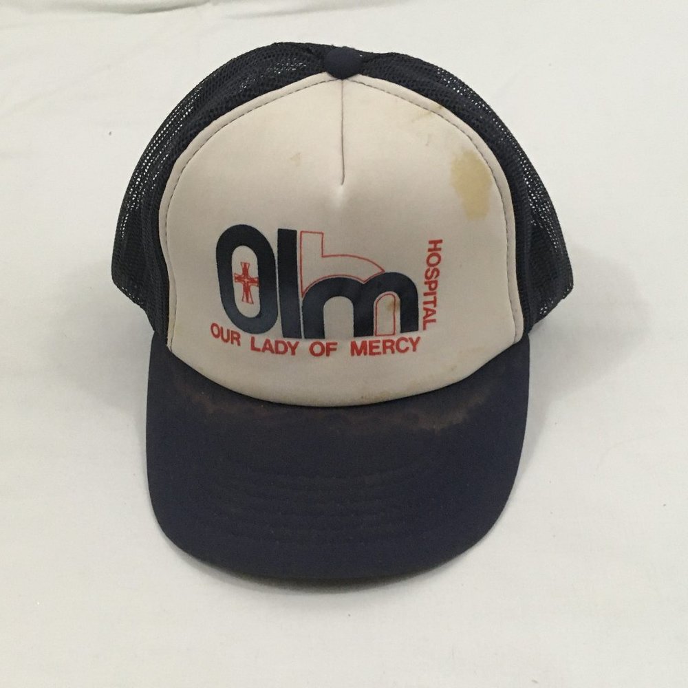 * vintage 1980's baseball cap w/graphics for Our Lady of Mercy Hospital, Dyer IN